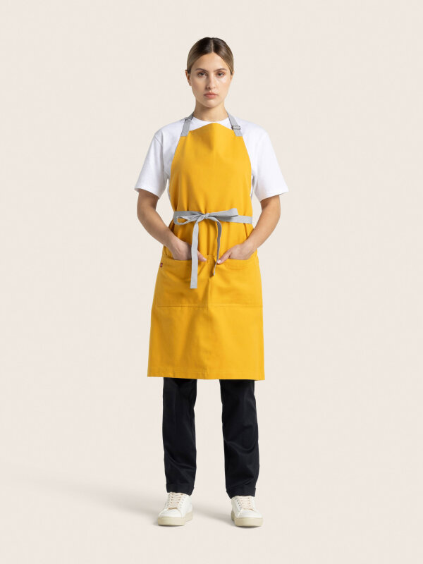 long bib, OVEN, saffron