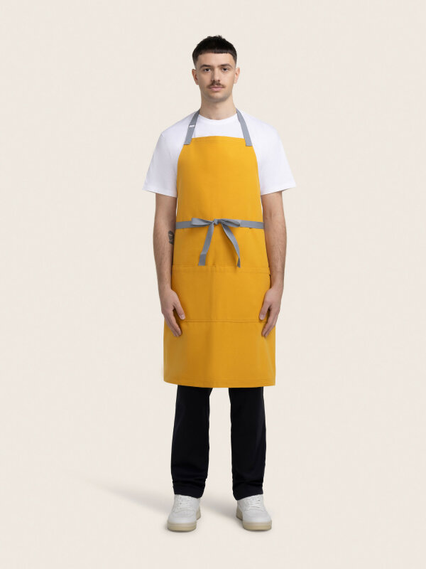 long bib, OVEN, saffron