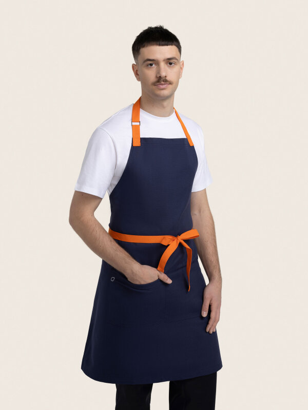 long bib apron, OVEN, vitelotte