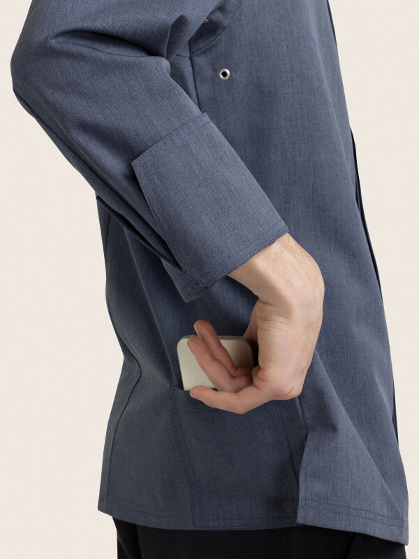 Chefs jacket long sleeve RAY 2.0, denim look M