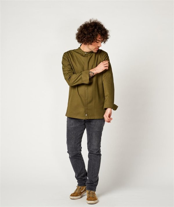 Chefs jacket long sleeve RAY, olive 3XL