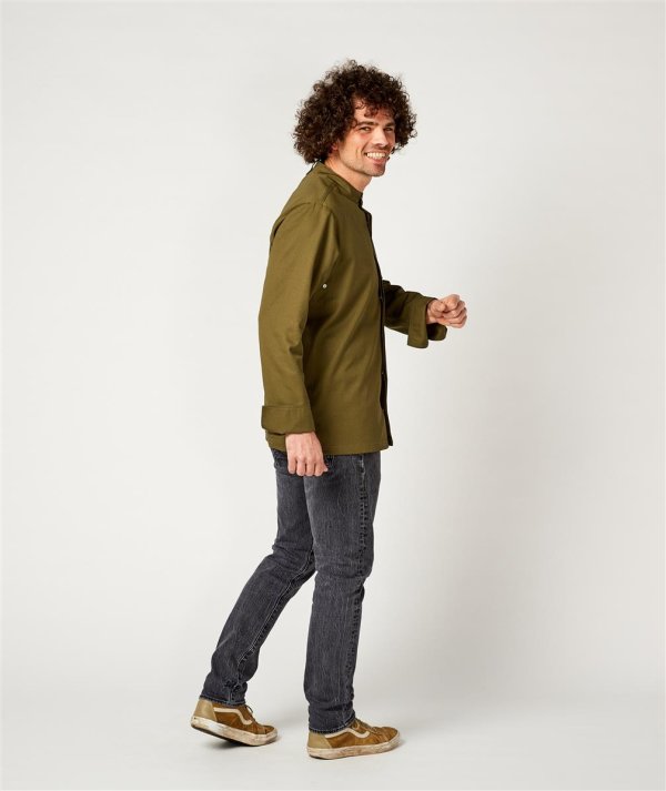 Chefs jacket long sleeve RAY, olive 5XL