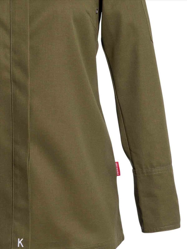 long sleeve chefs jacket women, ROHU, olive M
