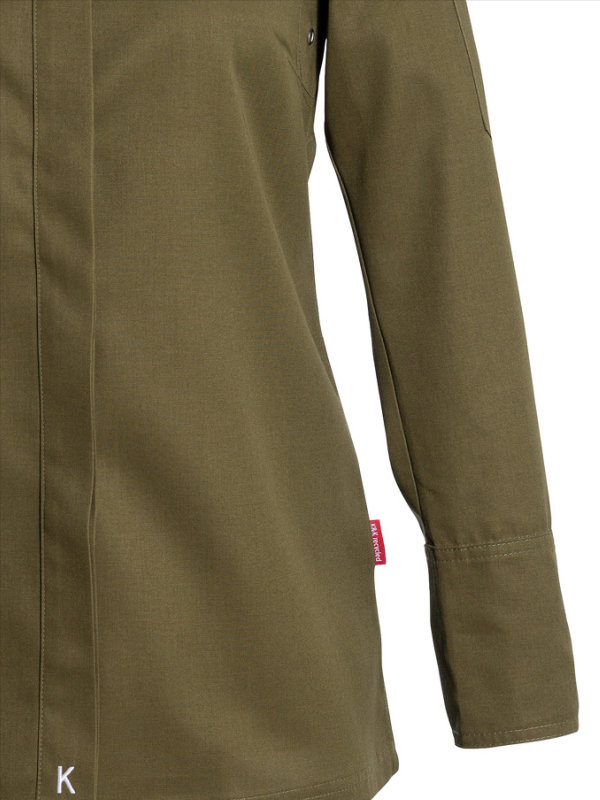Kochjacke langarm Damen, ROHU Lyocell, olive L
