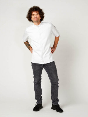 short sleeve chefs jacket OYSTER, white M