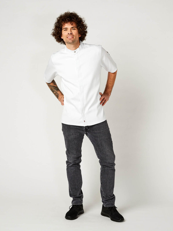 short sleeve chefs jacket OYSTER, white L