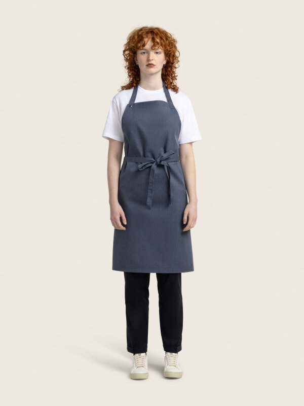 long bib apron, OSCAR, denim look
