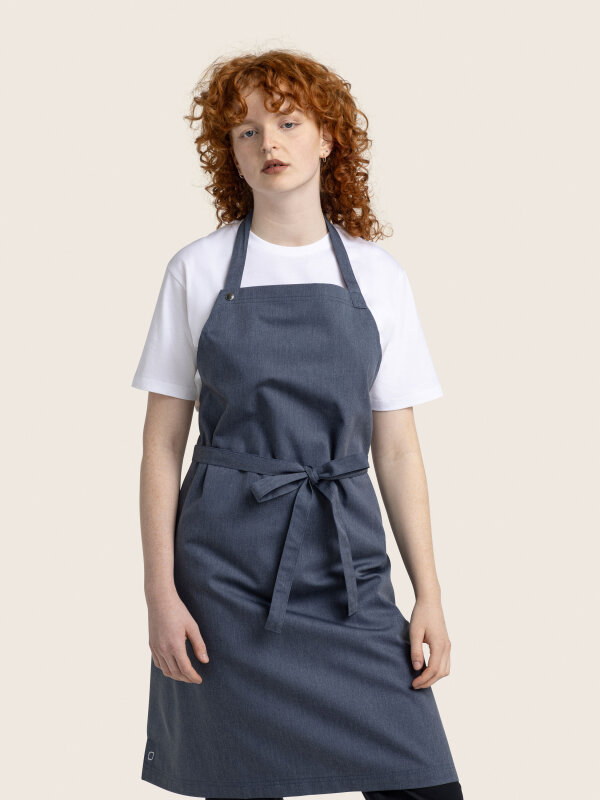 long bib apron, OSCAR, denim look