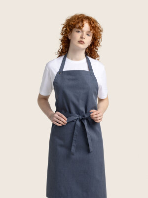 long bib apron, OSCAR, denim look